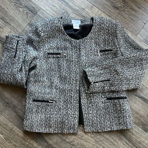 Soft Surroundings Black & White Tweed Jacket